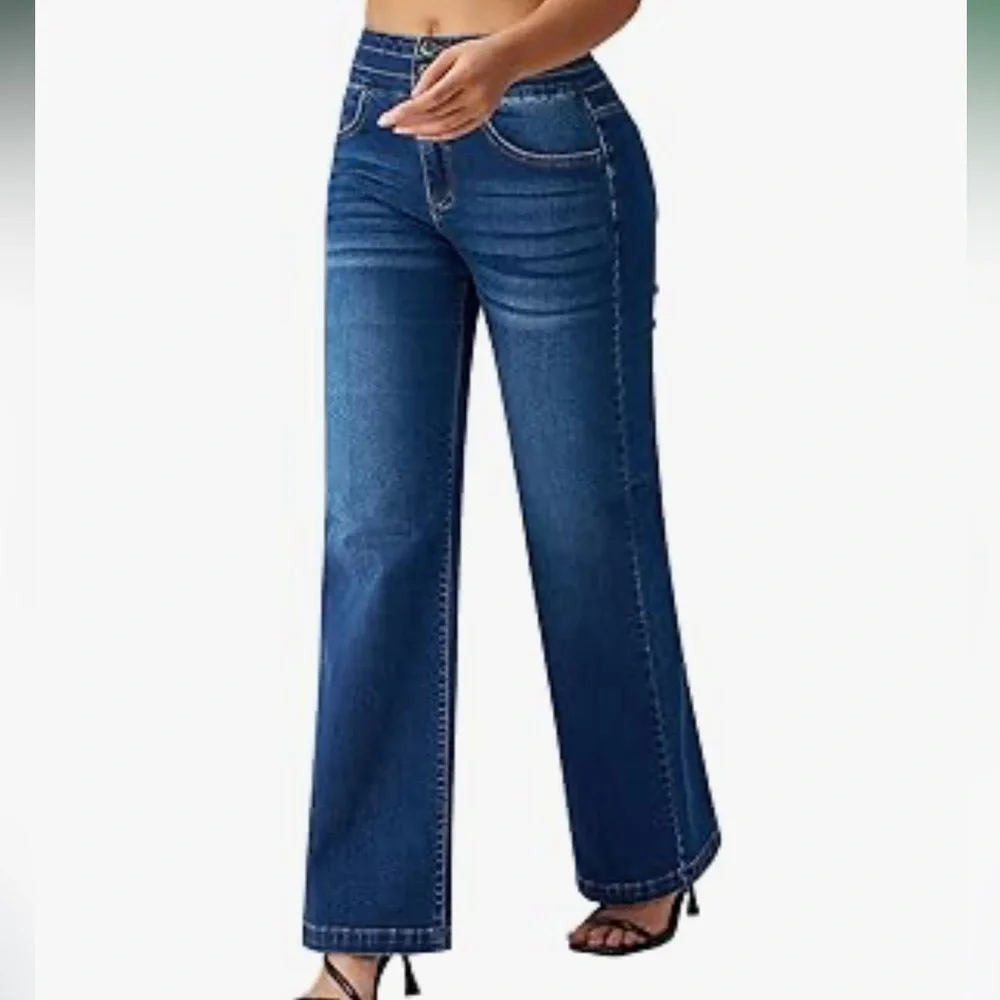 NWT high waisted baggy loose wide leg jeans - Picture 6 of 10